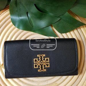 Tory Burch NWT Britten Duo Envelope Black Wallet